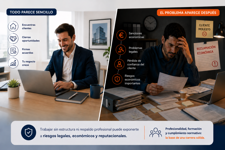 ¿Qué pasa si trabajas como agente inmobiliario sin registro en Cataluña?